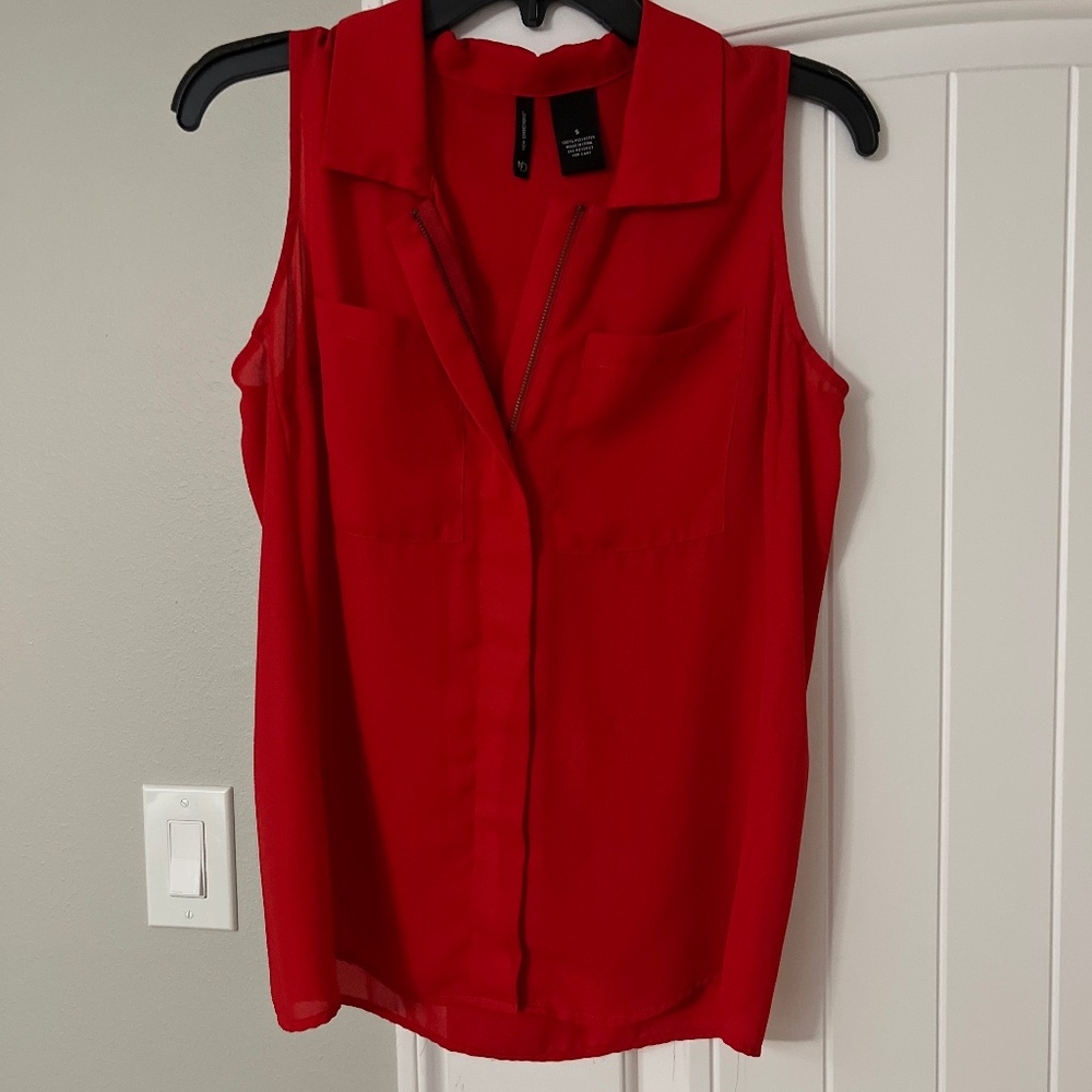 Sheer Red Blouse